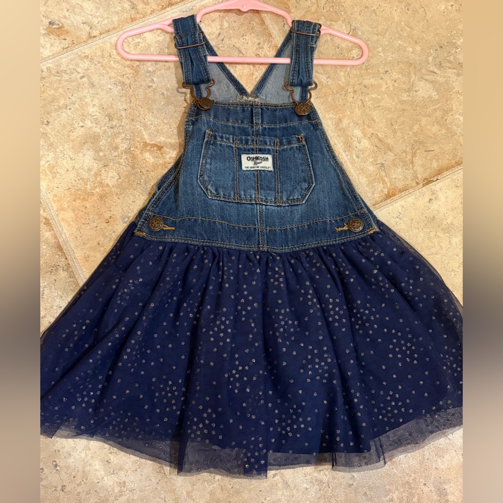 Oshkosh overall dress navy blue